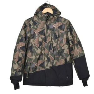 Ripzone Winter Jacket Ski Snowboarding 8K Hooded Waterproof Black Green Size XL